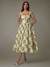 Lace Trim Floral Sleeveless Midi Dress Pastel Yellow OutfitFlow